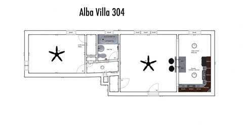 the floor plan of aloha villa